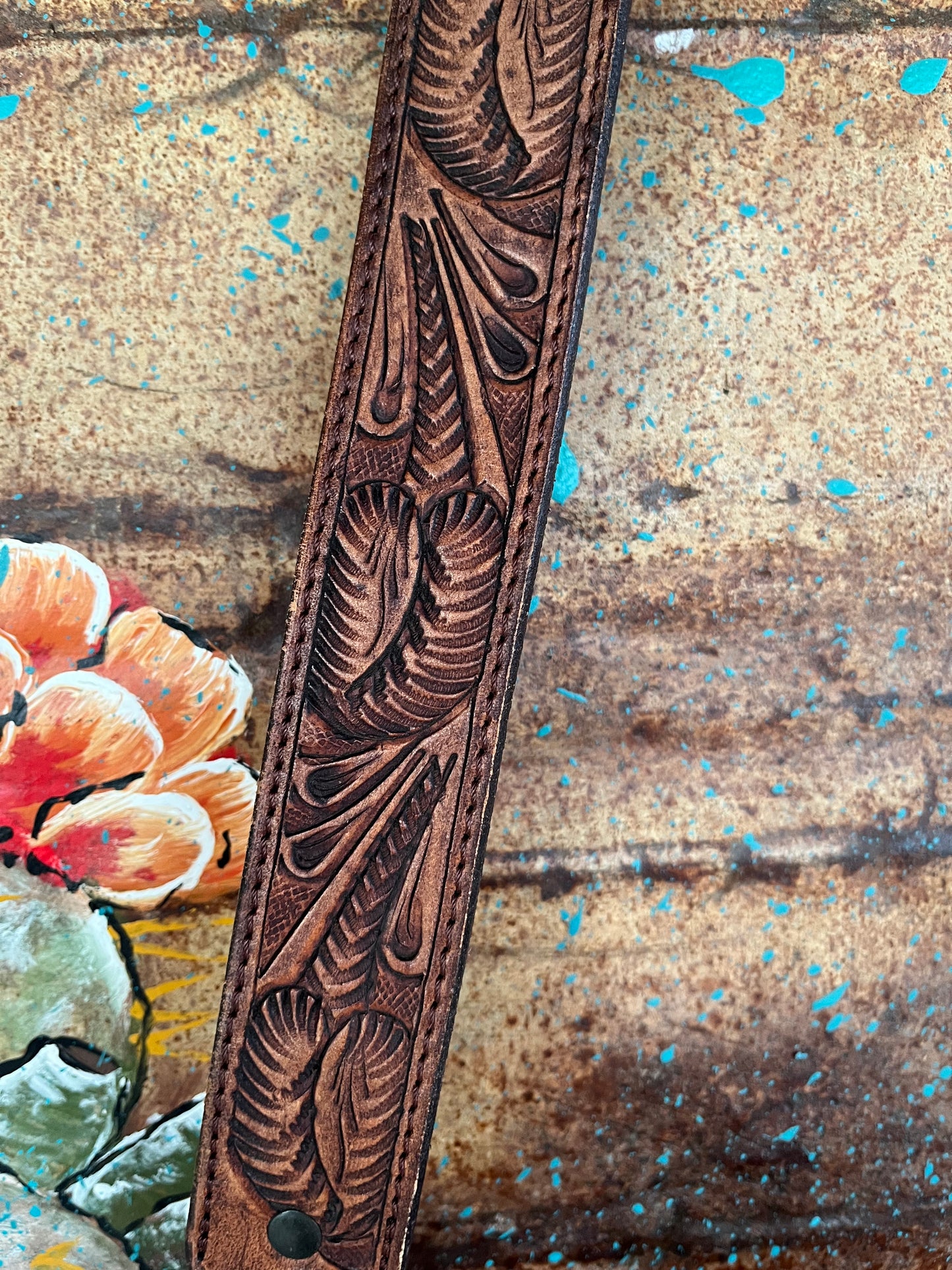 Floral tooled bag
