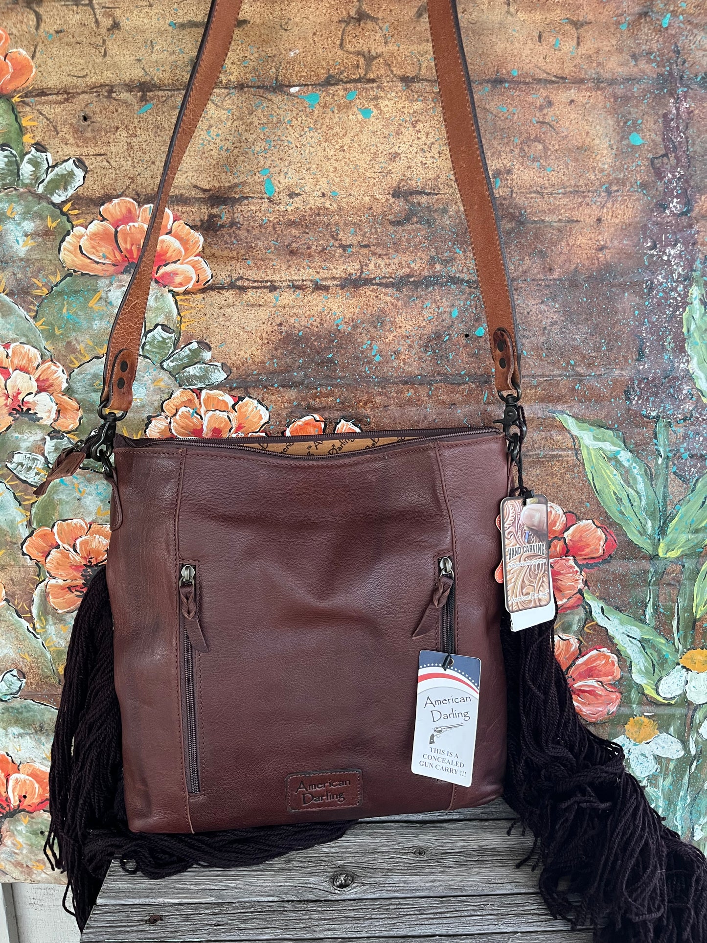 Floral tooled bag