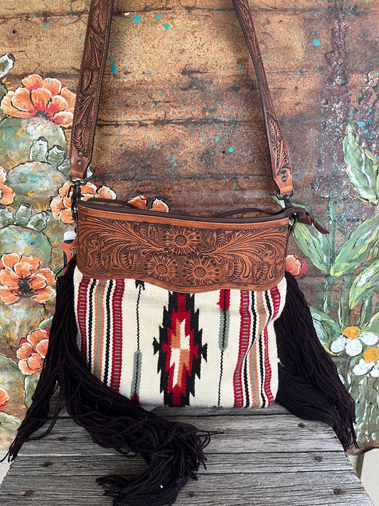 Floral tooled bag